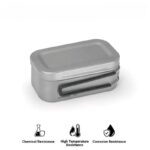 ظرف ناهار مربع ۲ لایه تیتانیومی نیچرهایک